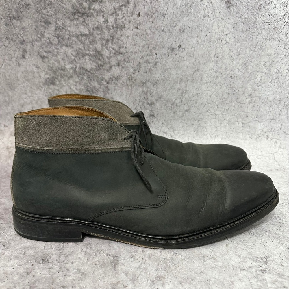 Cole Haan Williams Welt Chukka II Mens 14 Black Gray Suede‎ Leather Boots C24573